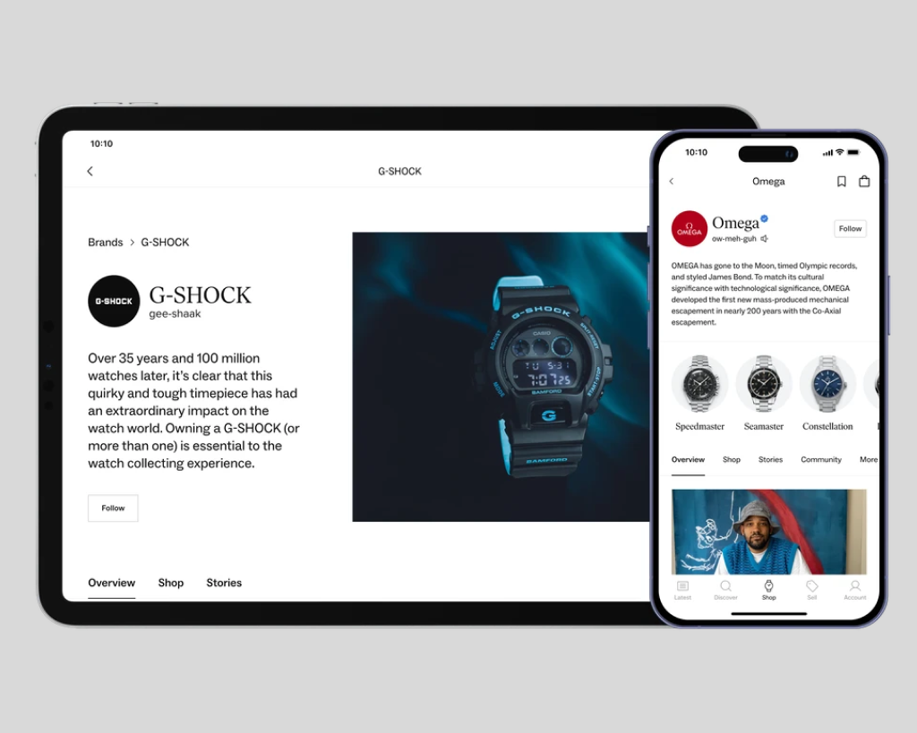 Screenshots of Brand Landing Pages